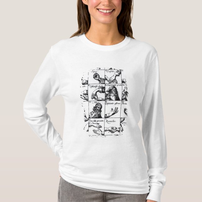 Camiseta Gestos para miming Chrilogia de John Bulwer ' (Frente)