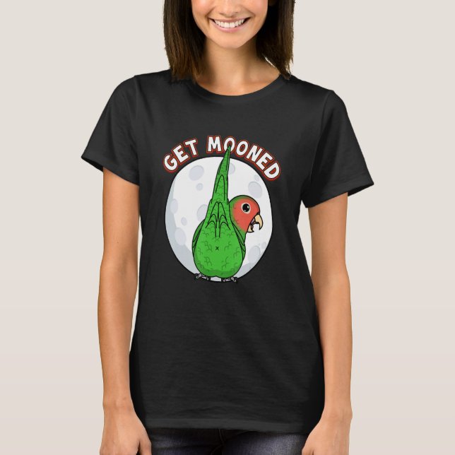Camiseta Get Mooned I Parrot Underfluffies Rosy-faced Green (Frente)
