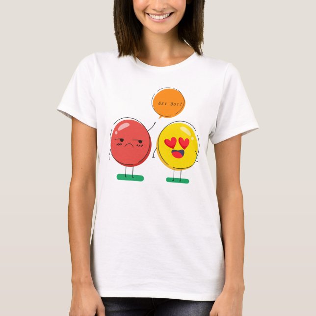 Camiseta Get Out Funny Emoji (Frente)