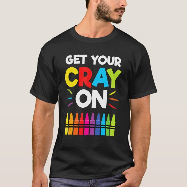 Camiseta Get Your Crayon Boys Girls Kids 100th Day Of Schoo (Frente)