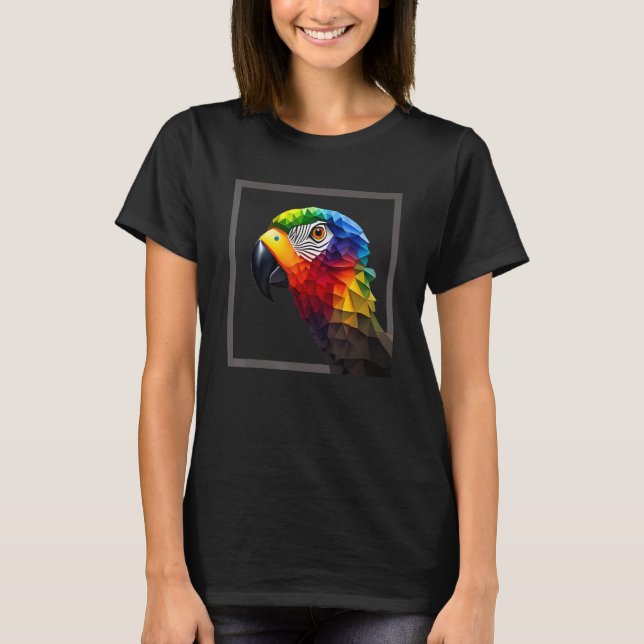 Camiseta GET YOUR WILD ON Stylisch Polygon Parrot Head (Frente)