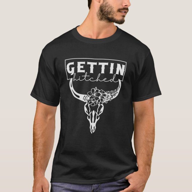 Camiseta Gettin Hitch Gettin Rowdy Western Bachelorette M (Frente)