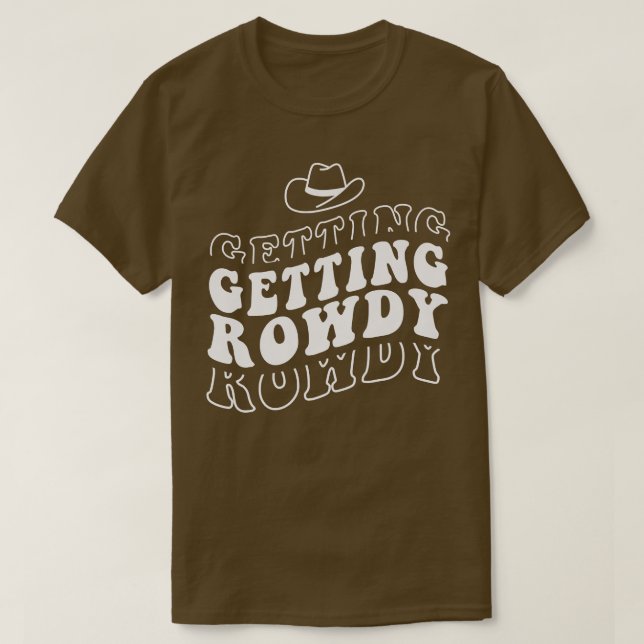 Camiseta Getting Hitched Getting Rowdy Bride Party Bachelor (Frente do Design)