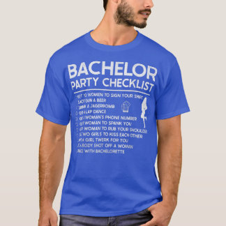 Camiseta Getting Married Groom Funny Bachelor Checklist Par