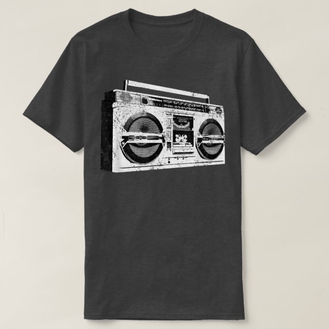 Camiseta Getto Blaster Boombo Radio Hip Hop Tape Deck Musi (Frente do Design)