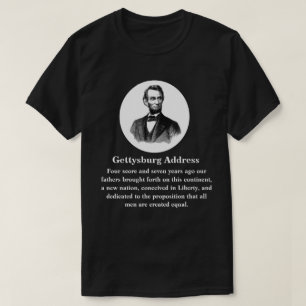 Camiseta Gettysburg Endereço Abraham Lincoln 19 de novembro