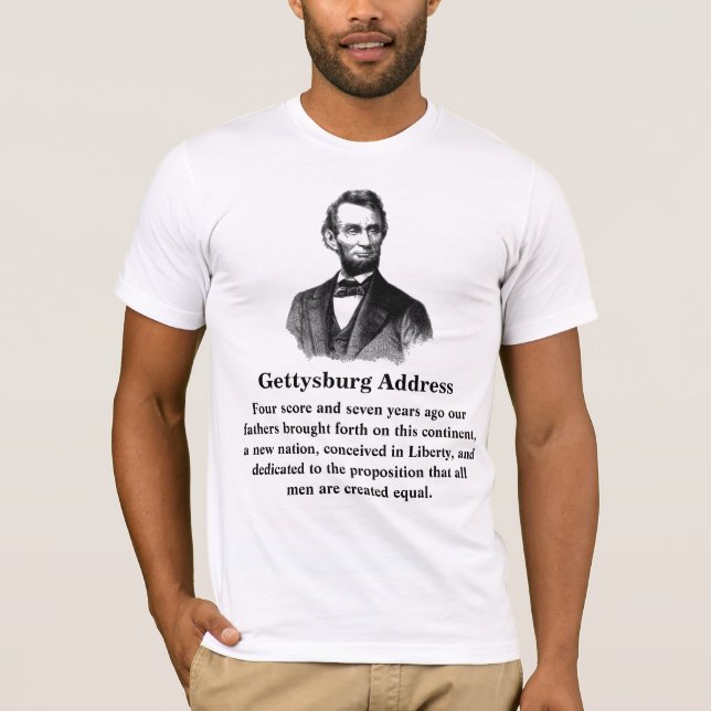 Camiseta Gettysburg Endereço Abraham Lincoln 19 de novembro (Frente)