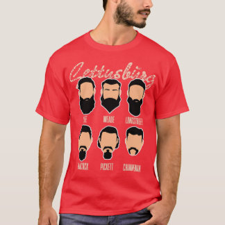 Camiseta GettysburgEngraçado Tipo De Barba Clássica