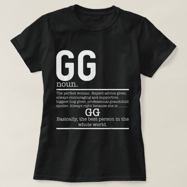 Camiseta GG Definitiva Engraçado Avó Dia das Mães Presentes (Frente do Design)