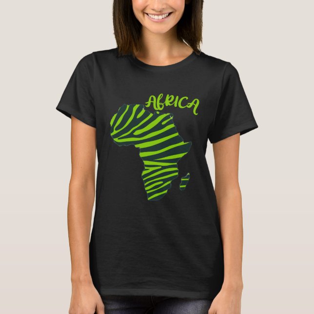 Camiseta GGT Zebra Green Striped Continent Africa (Frente)