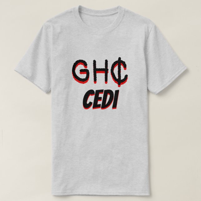 Camiseta GH ₵ cinza de gana (Frente do Design)