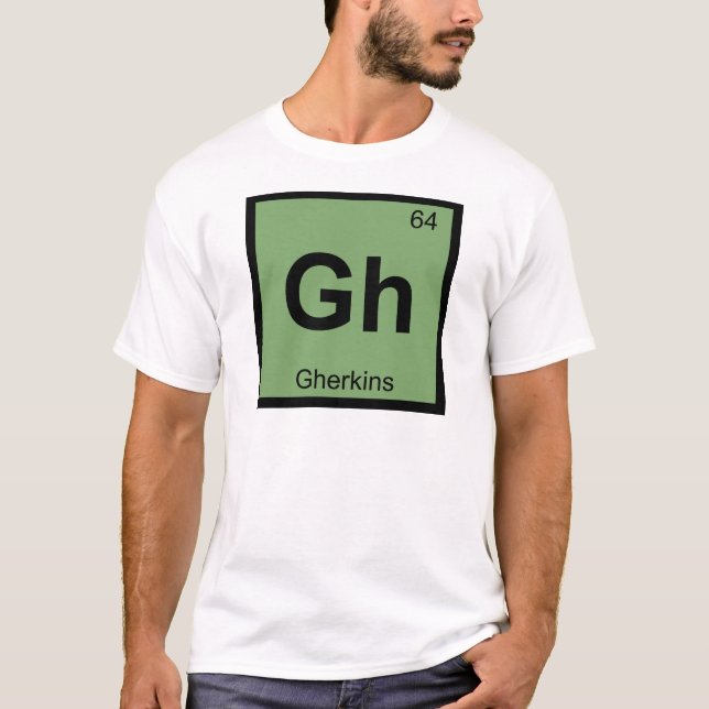 Camiseta Gh - Símbolo da mesa periódica da química dos (Frente)