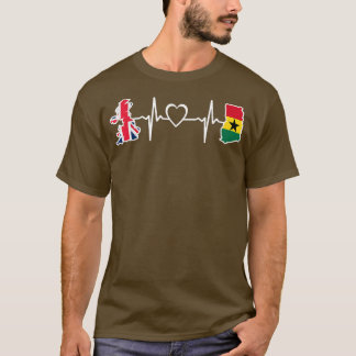 Camiseta Ghana British Flag - Ghanaian British UK Heartbeat