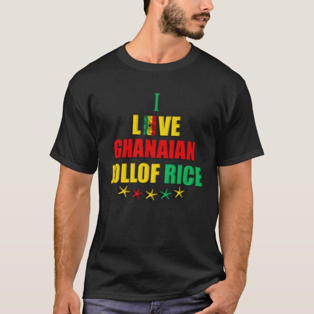 Camiseta Ghana Flag I Love Ghanaian Jollof Rice (Frente)
