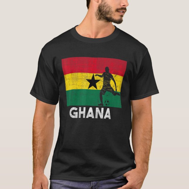 Camiseta Ghana Flag Soccer Football Jersey Black Stars Ghan (Frente)