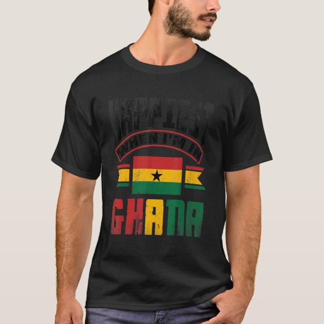Camiseta Ghana Ghanaian Ghana Flag Happiest When Im In Ghan (Frente)