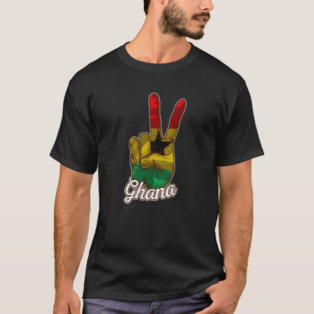 Camiseta Ghana Ghanaian Heart Love Proud Melanin Flag (Frente)