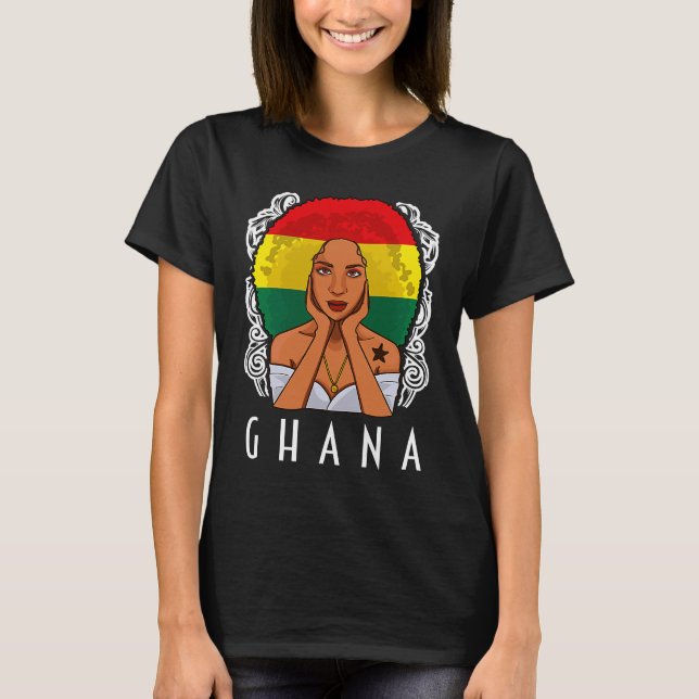 Camiseta Ghana Girl Ghanaian Flag Merchandise (Frente)