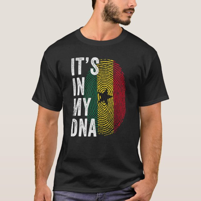Camiseta Ghana It's In My DNA Cute Ghanaian Fingerprint Gha (Frente)