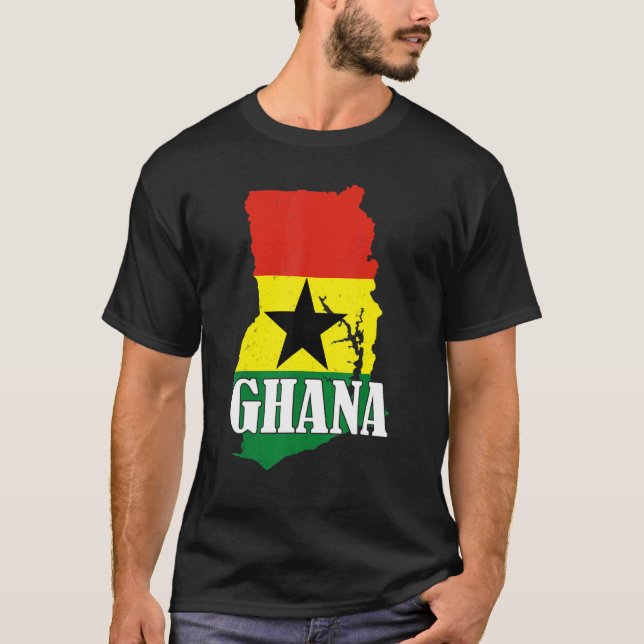 Camiseta Ghana Map Ghanaian Flag Pride (Frente)