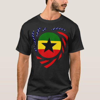 Camiseta Ghanaian American Multinational Patriot Flag Serie