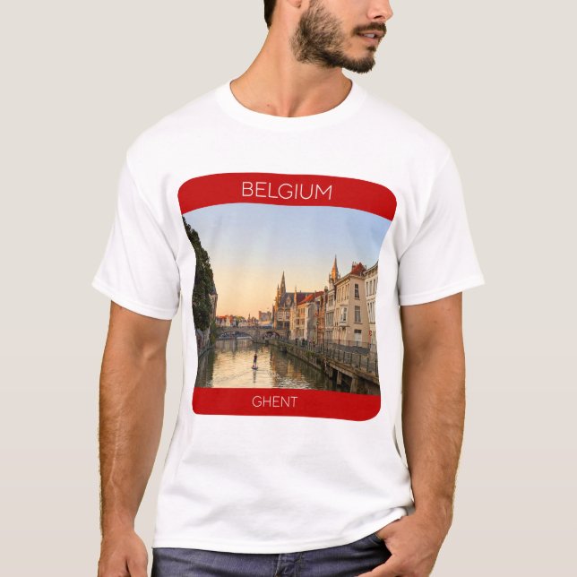 Camiseta Ghent, Belgium Travel T-Shirt (Frente)