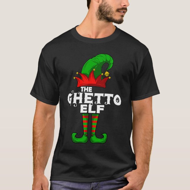 Camiseta GHETTO Elf Family Christmas Group Matching PJ (Frente)