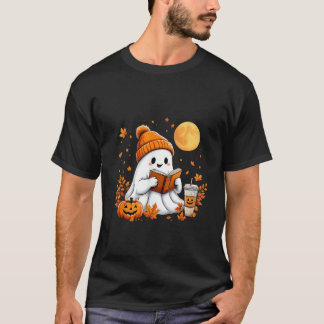 Camiseta Ghos Ghost Lendo Livro das Bruxas no outono