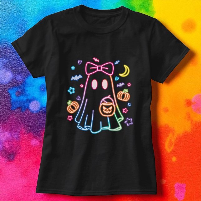Camiseta Ghost Black Cute Neon (Criador carregado)