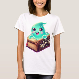 Camiseta Ghost bonito e livro assombrado - Design assustado