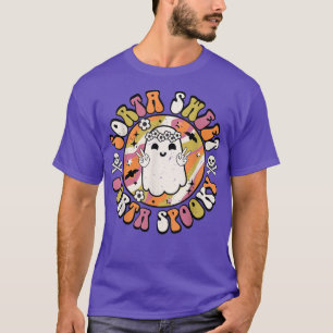 Camiseta Ghost Bonito Halloween Sorta Sweet Sorta Spooky Qu