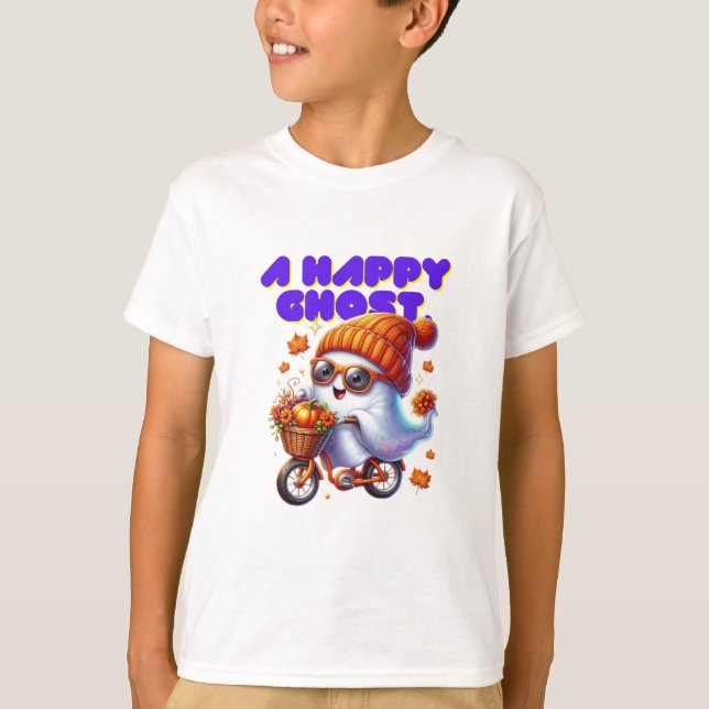 Camiseta Ghost Boo Kids de Festa de Halloween (Frente)