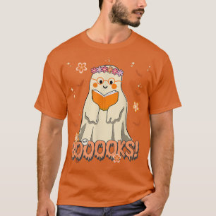 Camiseta Ghost Boo Read Books Library, Ghost Book Reading H