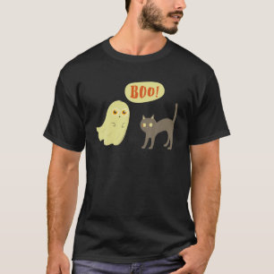 Camiseta Ghost boo Scare Cat halloween Fantasma bonitinho a