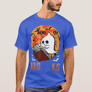 Camiseta Ghost Book Bonito Lendo Professor de Halloween Eng