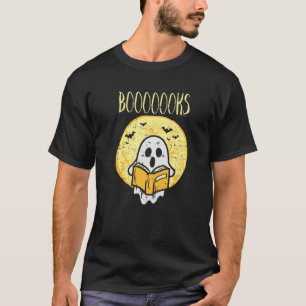 Camiseta Ghost Book Bonito Lendo Professora do Halloween Pr