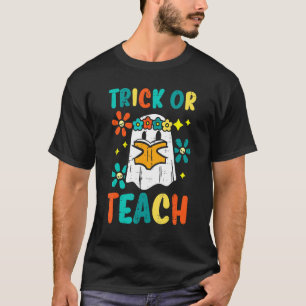 Camiseta Ghost Books Trick Ou Ensina O Feiticeiro De Capuz