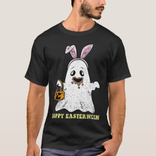 Camiseta Ghost Bunny Hoppy Easter Egg Hunting Spring Homens