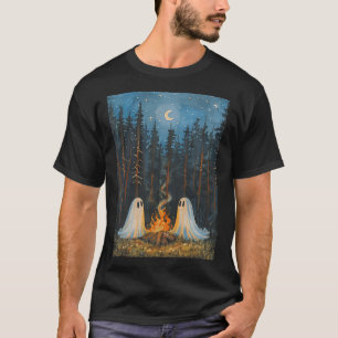 Camiseta Ghost Campfire Camping Lover Forest Gothic Hallowe