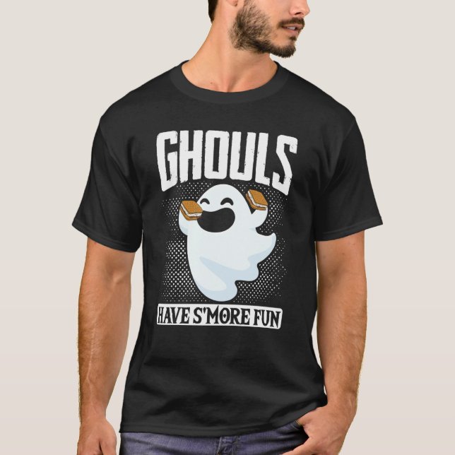 Camiseta Ghost Camping Halloween Ghouls Have SMore Fun Cost (Frente)
