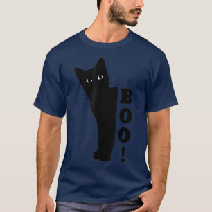 Camiseta Ghost Cat Boo Animal Pet Engraçado Escondendo Peek