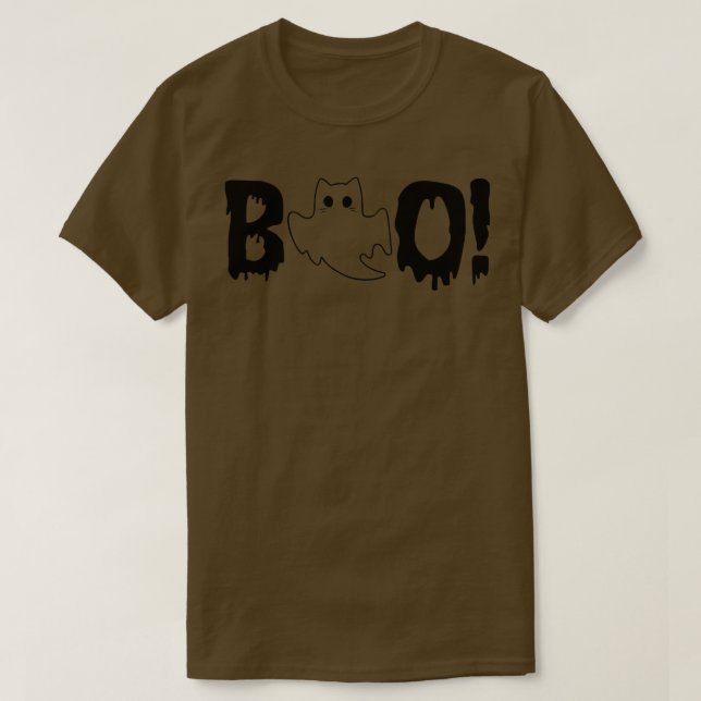 Camiseta Ghost Cat Boo Festa de Halloween (Frente do Design)