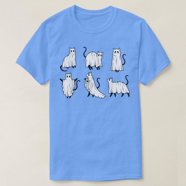 Camiseta Ghost Cat Halloween, Cat Lover, Black Cat, Spooky (Frente do Design)