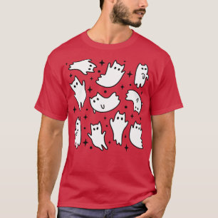 Camiseta Ghost Cats Halloween Laranja Cujo Fantasma É