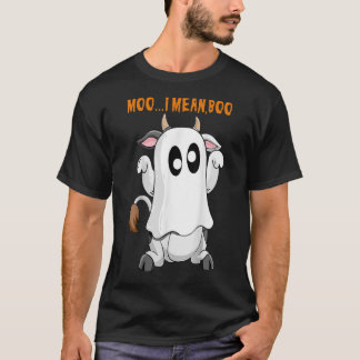 Camiseta Ghost Cow Fazenda Moo Eu Quero Dizer Boo Moon Cosp