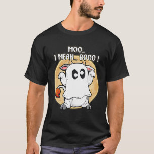 Camiseta Ghost Cow Moo I quer dizer Boo Pumpkin