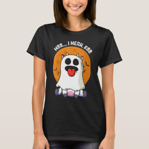 Camiseta Ghost Cow Moo I quer dizer Boo Pumpkin Moon Hallow
