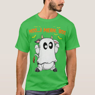 Camiseta Ghost Cow Moo I Quer Dizer Boo Pumpkin Moon Hallow