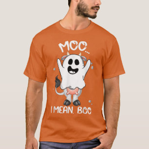 Camiseta Ghost Cow Moo Quero Dizer Boo Engraçado Pumpkin Ha
