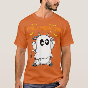 Camiseta Ghost Cow Moo Quero Dizer Boo Pumpkin Moon Easy Ha